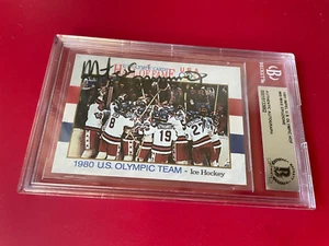 Mike Eruzione 1991 Impel Olympic Team Card Signed Auto Beckett BAS Slabbed - Picture 1 of 2