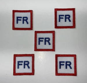 5 - Rot/Weiß/Blau Ersatz FR Patches Bügelbild Feuerhemmend *BONUS PATCH* - Bild 1 von 2