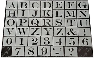 Alphabet number stencil Shabby Chic furniture 45/47mm font & custom lettering - Picture 1 of 2