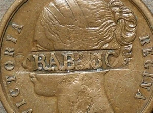 Latin Counterstamp: TRABAJO c/s raised on Great Britain Victoria Rulau MAV-58 - Picture 1 of 4