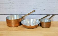 Copper Cookware Sauce Pan Pot Montreal Canada Lot of 3 Frying Pan Small