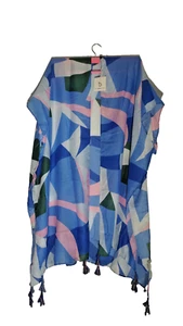 Do Everything In Love Vibrant Abstract Print Multi-Color Wrap Kimono Cover-up - Picture 1 of 4