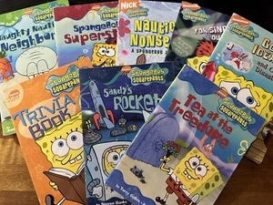 Lot Of 7 SpongeBob SquarePants Chapter Books Nickelodeon Joke Book Trivia - Imagen 1 de 9