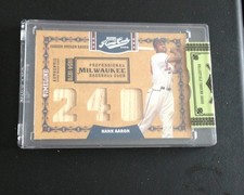 2008 PANINI PLAYOFF PRIME CUTS TIMELINE TRIPLE BAT HANK AARON 20/25 NICE