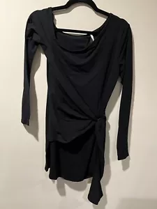Mini abito nero Free People finto avvolgente taglia small manica lunga nuovo - Foto 1 di 7