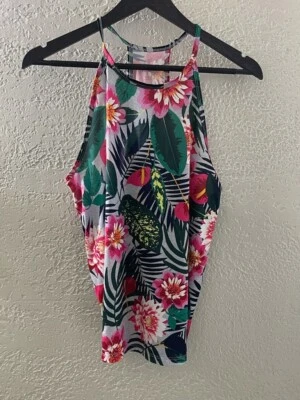 Tanque deportivo Old Navy Active talla M ligero Go-Dry espalda deportiva COLOR FLORAL Foto 1 de 4