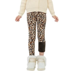 3-13Y Girls Fleece Leggings Winter Warm Thicken Printed Tight Long Pants US - Picture 1 of 17