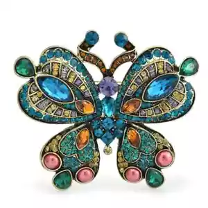 Spring Festival Rhinestone Butterfly Brooch Women Fashion Pin AccessoriesJewelry - Picture 1 of 9