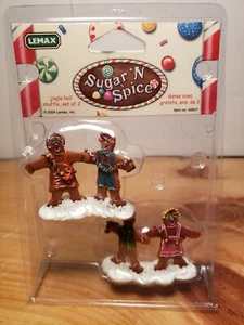 New LEMAX 2004 Sugar 'N Spice Village   "Jingle Bell Shuffle"   SET OF 2 - Picture 1 of 7