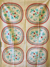 Vintage Strawberry Floral Placemat Cut & Sew Fabric Panels