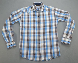 Barba Men's Wear Casual Button Up Shirt Men Size Medium M Plaid - Picture 1 of 7