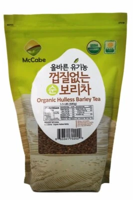 McCabe ORGANIC Hulless Barley Tea 1.5 lbs, USDA Organic, Roasted & Packed in USA