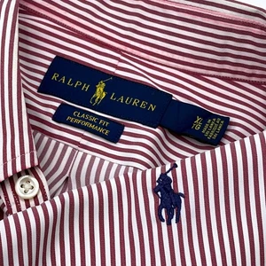 Ralph Lauren Classic Fit Performance Stripe Button Down Shirt Men XL Red White - Picture 1 of 7