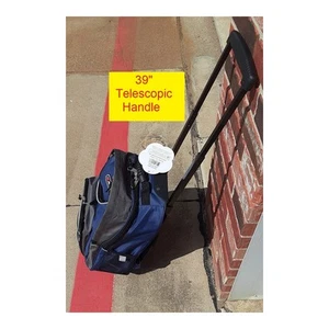 Handgepäck Rucksack mit Rollen Rollrucksack Reisetasche dunkelblau - Bild 1 von 17