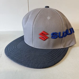 Suzuki Sideways Snapback Hat Cap Gray GSXR GSX-R RMZ RM-Z DRZ KINGQUAD QUADRACER - Picture 1 of 8
