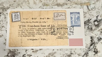 2025 Boston World Stamp Show 2026 First Day Cover FDC / Sons of Liberty Flag USA - Image 1 of 2