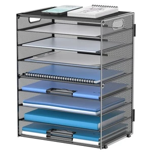 9-Tier Paper Letter Tray Desk Organizer with Handles, Mesh File Holder Organi... - Picture 1 of 6
