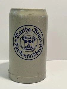 Martha Bräu Fürstenfeldbruck Brauerei Alter Bierkrug Steinkrug 1 l - Bild 1 von 4