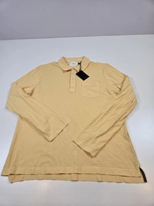 Billy Reid Poloshirt Herren XL Gelb Langarm Tasche 100% Baumwolle Freizeit - Bild 1 von 12