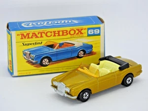 MATCHBOX SUPERFAST No.69 ROLLS ROYCE SILVER SHADOW MINT IN RARE F2 BOX 1971-72 - Picture 1 of 10