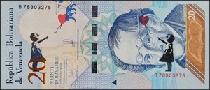 BANKSY * 20 bolívares * Billete real * Dismaland 2015 * Certificado * Sello - Imagen 1 de 10