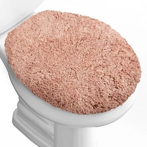 Microfiber Elongated Toilet Seat Cover 19.5"x 15" Machine Washable Solid Toil... - Picture 1 of 8