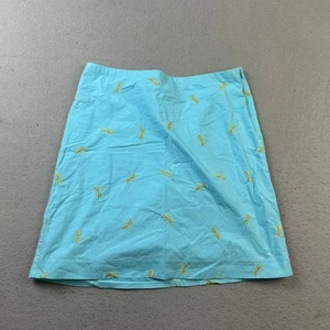 Talbots Skirt Womens 8P Blue Dragonflies Embroidered Stretch A Line Side Zip - Picture 1 of 9