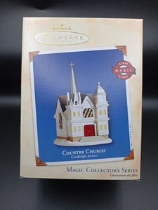 Hallmark Magic Country Church Weihnachtsschmuck Kerzenlicht beleuchtet 2002 Neu - Bild 1 von 11