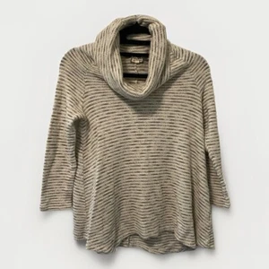 Eyeshadow Cowl Neck Sweater Womens Size Small Cream Gray - Picture 1 of 4
