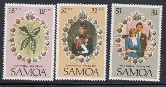 Juego SAMOA Boda Real del Príncipe Carlos y Dama Diana Spencer MNH Foto 1 de 1