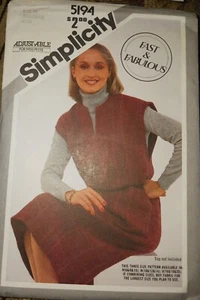 Vintage 1981 Simplicity sewing pattern 6194, Tunic Style Dress - Picture 1 of 1