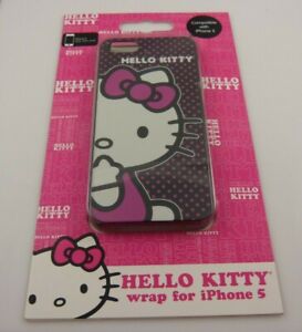 Hello Kitty for iphone 5 phone case wrap Pink black white fits i phone 5