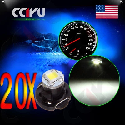 20X White T4 T4.2 Neo Wedge 2835 LED Bulb Instrument Panel Cluster Climate Light - Image 1 of 4
