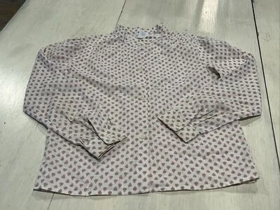 IZOD Lacoste Shirt Girls L Paisley Long sleeve button-down White Pink 80’s 90’s - Image 1 of 4
