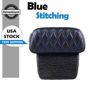 Almohadilla de respaldo pequeña Advanblack azul de costura Raptor se adapta a Harley Touring - Imagen 1 de 9