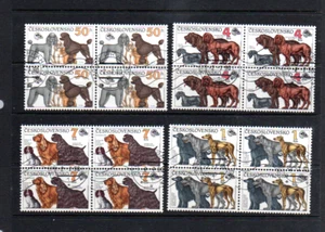 (V210) CHECOSLOVAQUIA, CTO. Perros, 1990. BLOQUES DE 4 desquiciados - Imagen 1 de 1