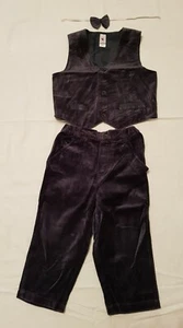 BABYCLUB von C&A, Fliege, Weste und Hose, Samt, schwarz, Größe 92, gebraucht - Bild 1 von 4