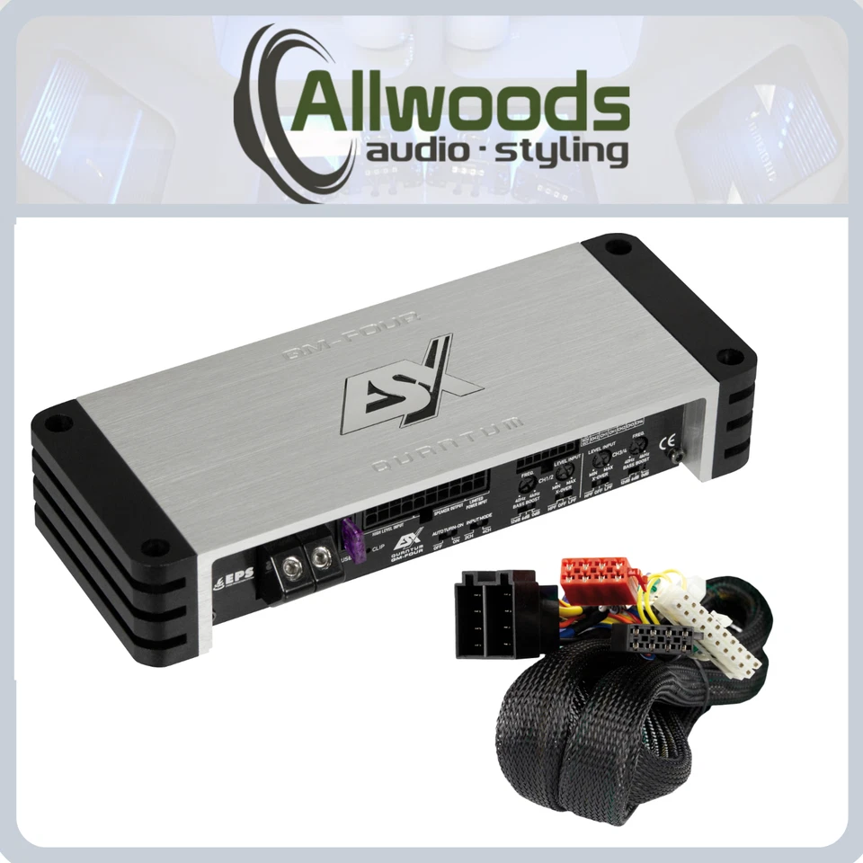 Mini amplificador digital ESX QM-FOUR PP ISO 4CH Clase D 360w RMS Plug & Play Foto 1 de 4