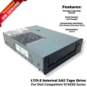 Dell 400GB/800GB Compressed LTO-3 SAS HH V2 Tape Drive 0HKP50 HKP50 46X5668 - Picture 1 of 10