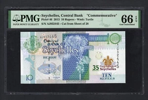 Seychelles 10 Rupees ND(2013) P46 Commemorative Uncirculated Grade 66 - Picture 1 of 2