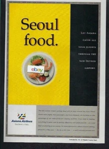 ASIANA AIRLINES 2000 SEOUL FOOD LASCIACI SODDISFARE I TUOI VOLI ALL'AEROPORTO DI INCHON ANNUNCIO - Foto 1 di 1