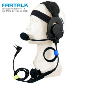 Tactical U94 PTT FT-03 Headset Mic for Motorola EP450 EP350 CP040 GP300 GP88S - Photo 1/7