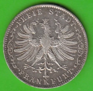 Coin Silver Frankfurt 1/2 Gulden 1849 Very Nice Beautiful Patina nswleipzig - Picture 1 of 3