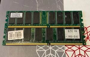 Lot de 2 barrettes de 512Mo de SDRAM PC2100 DDR 266mhz - Photo 1/2