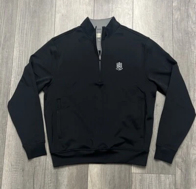 Pullover Donald Ross 1/2 cremallera para hombre talla pequeña negro con bolsillos con cremallera Foto 1 de 4