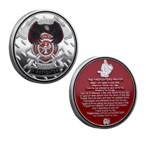 US Cllectible Coin Firefighter Prayer Fireman Gift Challenge Coin Thanksgiving - Picture 1 of 12
