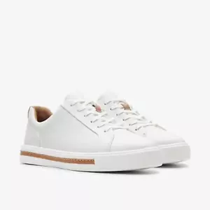 Zapatilla deportiva para mujer Clarks Un Maui de encaje de cuero blanco talla UK 8D/42 - Imagen 1 de 5