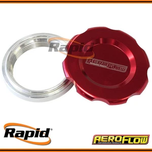 Aeroflow AF465-40R - Low Profile Billet Aluminium Filler Cap & Bung - Red - Picture 1 of 3