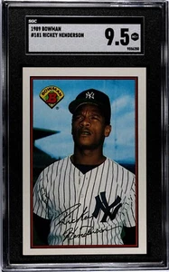 1989 Bowman #181 HOF Rickey Henderson New York Yankees SGC-9.5 Mint+ - Picture 1 of 2