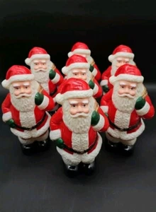 Vintage Blow Mold Pathway Stake Lights Santa Claus Set of 7 Dynagood 1997 X-Mas - Picture 1 of 24